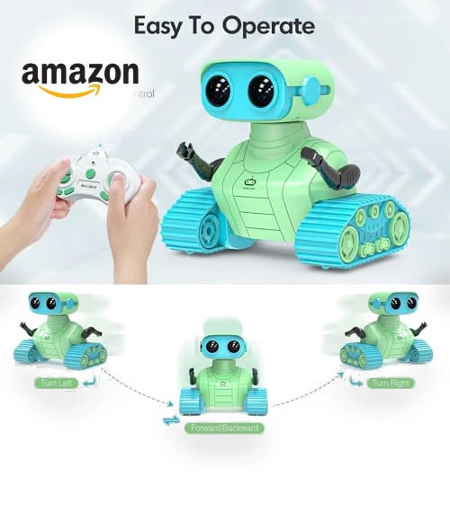 Rechargeable RC Robot Toy for Kids with Music and LED Eyes — Interactive Figures & Robots, ALLCELE