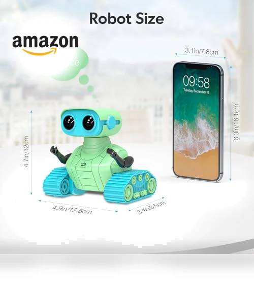 Rechargeable RC Robot Toy for Kids with Music and LED Eyes — Interactive Figures & Robots, ALLCELE