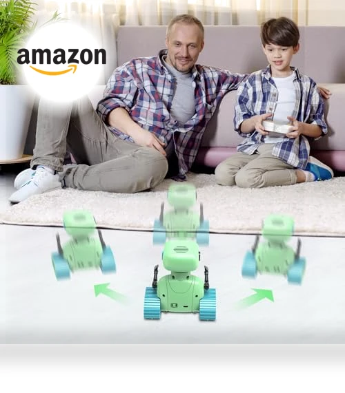 Rechargeable RC Robot Toy for Kids with Music and LED Eyes — Interactive Figures & Robots, ALLCELE