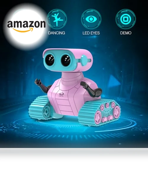 Rechargeable RC Robot Toy for Kids with Music and LED Eyes — Interactive Figures & Robots, ALLCELE