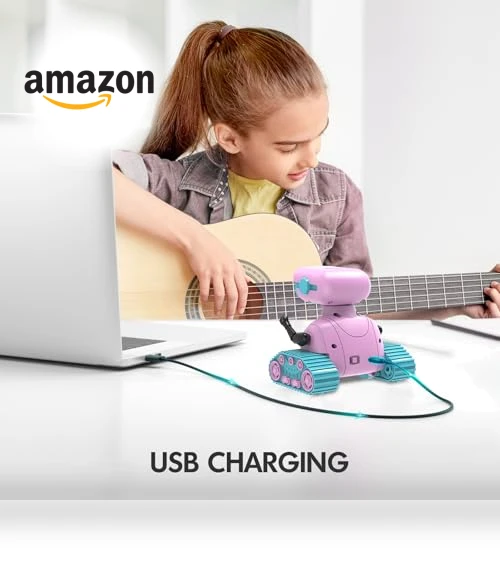 Rechargeable RC Robot Toy for Kids with Music and LED Eyes — Interactive Figures & Robots, ALLCELE