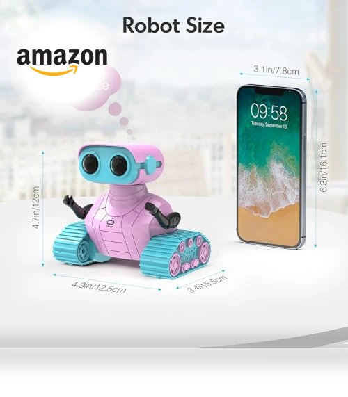 Rechargeable RC Robot Toy for Kids with Music and LED Eyes — Interactive Figures & Robots, ALLCELE