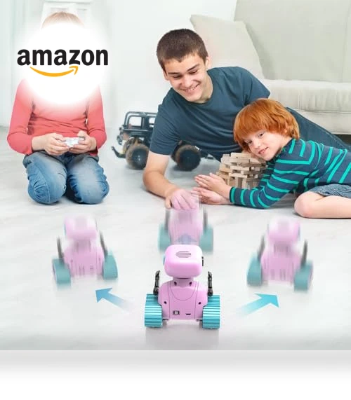 Rechargeable RC Robot Toy for Kids with Music and LED Eyes — Interactive Figures & Robots, ALLCELE