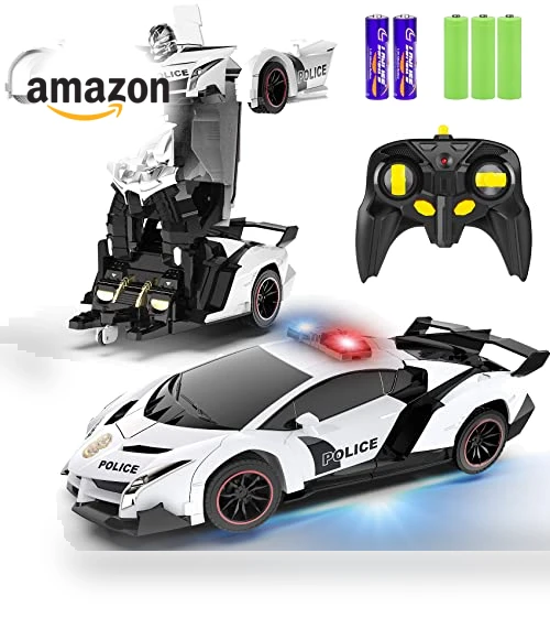 Remote Control Car Transform Toys Robot with Flashing Light — Interactive Figures & Robots, FDJ