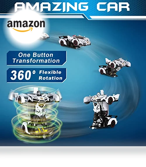 Remote Control Car Transform Toys Robot with Flashing Light — Interactive Figures & Robots, FDJ