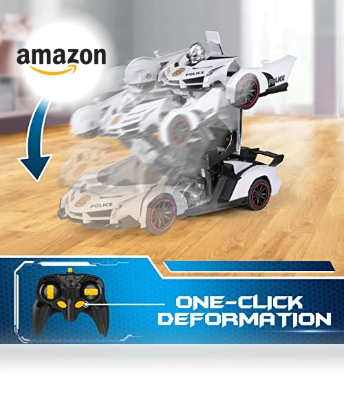 Remote Control Car Transform Toys Robot with Flashing Light — Interactive Figures & Robots, FDJ
