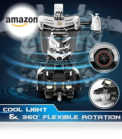 Remote Control Car Transform Toys Robot with Flashing Light — Interactive Figures & Robots, FDJ