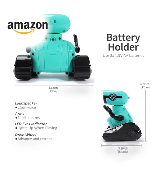 Remote Control Robot Toy with LED Eyes and Dance Moves for Kids — Interactive Figures & Robots, GILOBABY