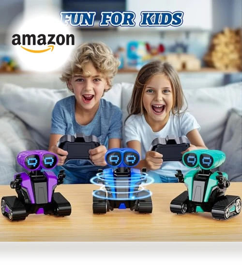 Remote Control Robot Toy with LED Eyes for Kids — Interactive Figures & Robots, MindPal