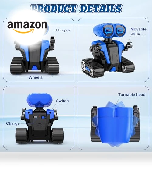 Remote Control Robot Toy with LED Eyes for Kids — Interactive Figures & Robots, MindPal