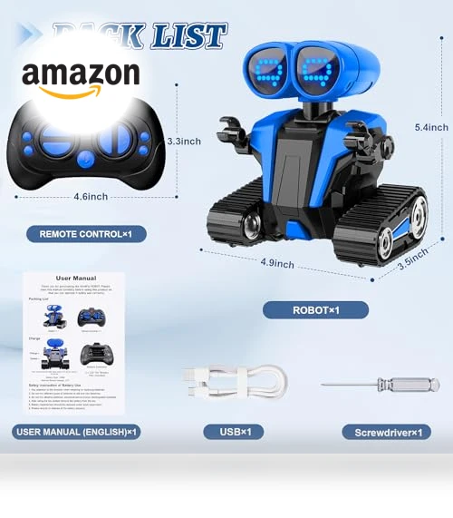 Remote Control Robot Toy with LED Eyes for Kids — Interactive Figures & Robots, MindPal