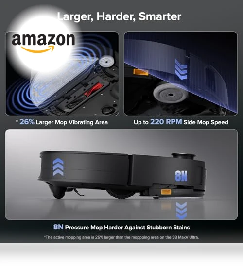 Robot Vacuum and Mop, 22,000Pa Suction, AI Obstacle Avoidance, Ultra Thin, Self Cleaning Dock — Smart Cleaning Robots, Roborock