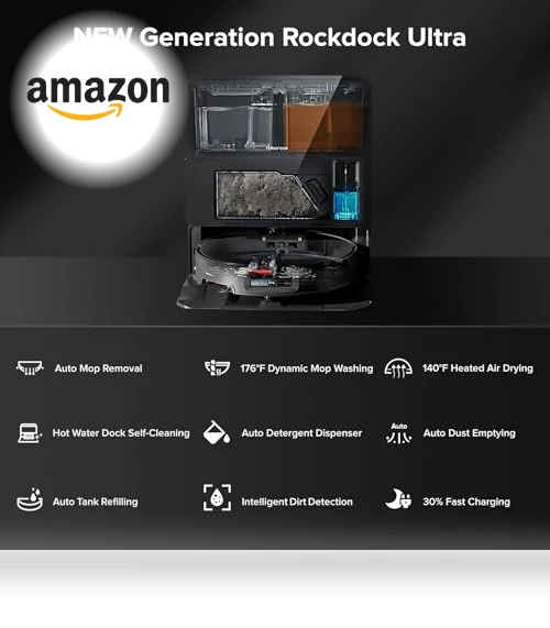 Robot Vacuum and Mop, 22,000Pa Suction, AI Obstacle Avoidance, Ultra Thin, Self Cleaning Dock — Smart Cleaning Robots, Roborock
