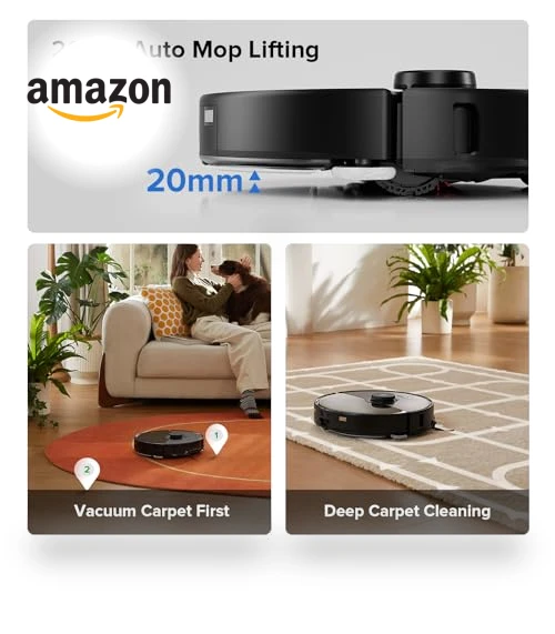 Robot Vacuum and Mop, All-in-One Dock, PreciSense LiDAR Navigation, Smart Dirt Detection, Self-Emptying — Smart Cleaning Robots, Roborock