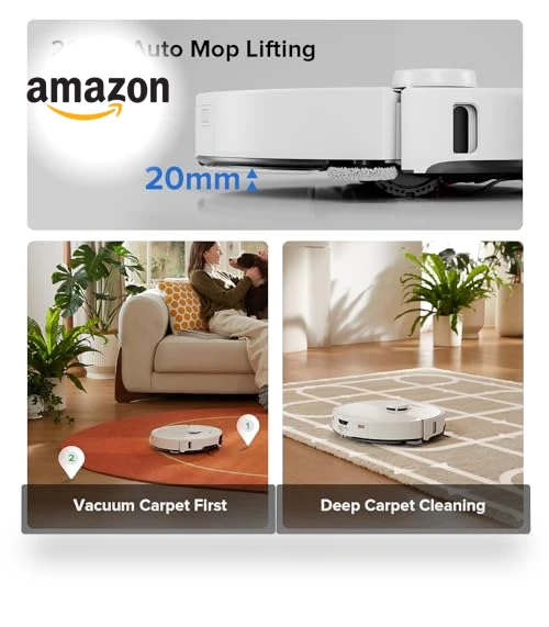 Robot Vacuum and Mop, All-in-One Dock, PreciSense LiDAR Navigation, Smart Dirt Detection — Smart Cleaning Robots, Roborock