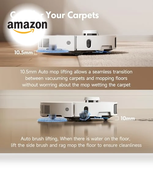 Robot Vacuum and Mop Combo with 13,000Pa Suction, Hot Water Mop Washing — Smart Cleaning Robots, MOVA