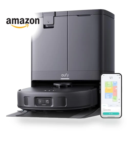 Robot Vacuum and Mop Combo with 8,000 Pa Suction, Auto Mop Washing, Self-Emptying — Smart Cleaning Robots, eufy