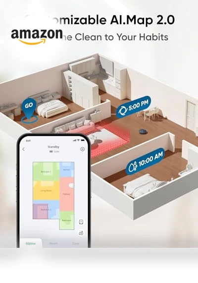 Robot Vacuum and Mop Combo with 8,000 Pa Suction, Auto Mop Washing, Self-Emptying — Smart Cleaning Robots, eufy