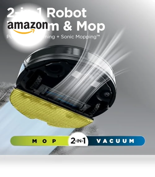 Robot Vacuum & Mop Combo with Powerful Suction and Sonic Mopping — Smart Cleaning Robots, Shark