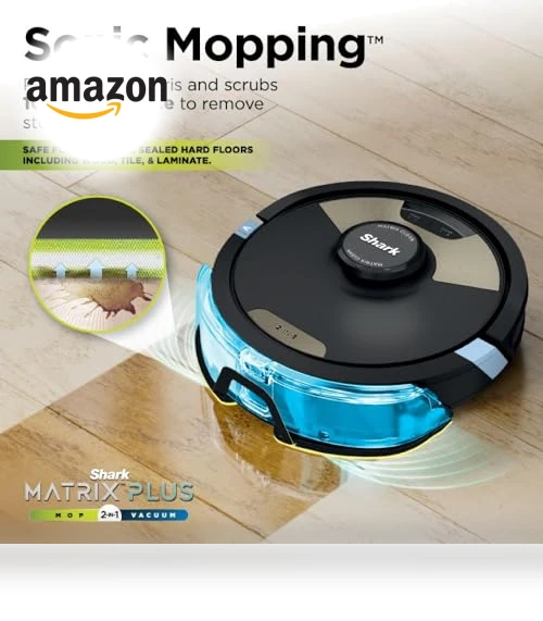 Robot Vacuum & Mop Combo with Powerful Suction and Sonic Mopping — Smart Cleaning Robots, Shark