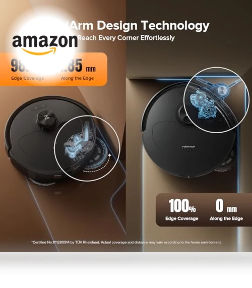 Robot Vacuum and Mop Combo with Self-Emptying & Refilling, 10,000Pa Suction — Smart Cleaning Robots, Roborock