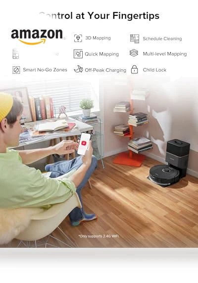 Robot Vacuum and Mop, Self-Emptying, 5500 Pa Max Suction, Perfect for Hard Floors, Carpets, and Pet Hair — Smart Cleaning Robots, Roborock