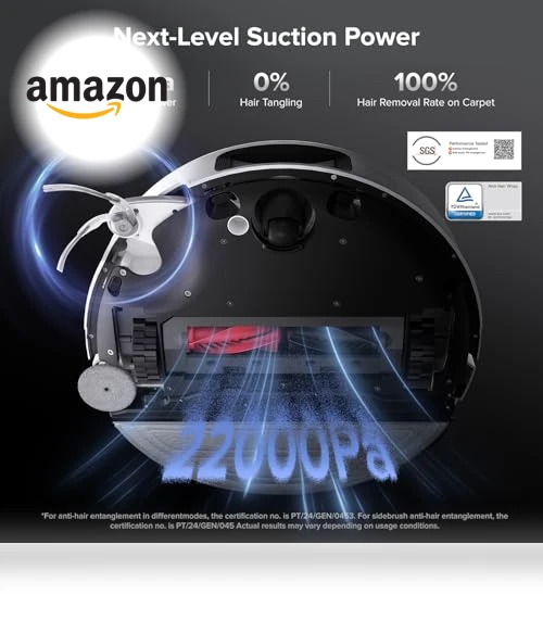 Robot Vacuum and Mop with AI Obstacle Avoidance, 22,000Pa Suction — Smart Cleaning Robots, Roborock