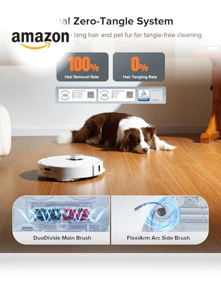 Robot Vacuum and Mop with Hot Water Washing, 18,500Pa Suction — Smart Cleaning Robots, Roborock