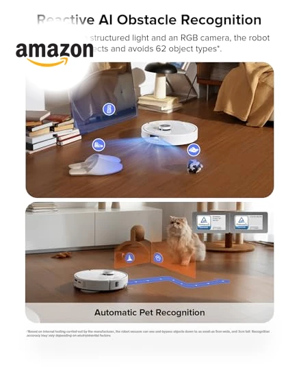 Robot Vacuum and Mop with Hot Water Washing, 18,500Pa Suction — Smart Cleaning Robots, Roborock