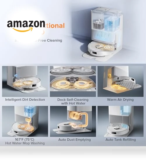 Robot Vacuum and Mop with Self-Cleaning, 17,000Pa Suction — Smart Cleaning Robots, Roborock