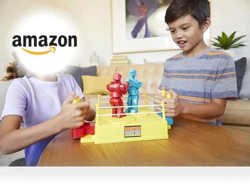 Rock 'Em Sock 'Em Robots Kids Game, Red Rocker vs Blue Bomber — Rock Tumblers, Mattel