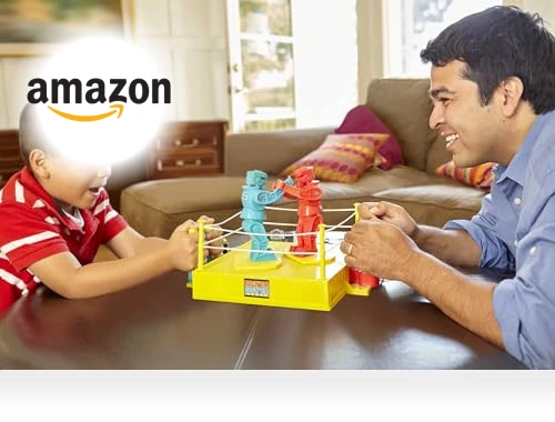 Rock 'Em Sock 'Em Robots Kids Game, Red Rocker vs Blue Bomber — Rock Tumblers, Mattel