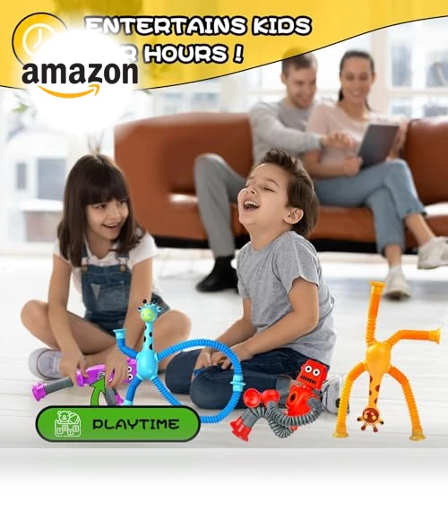 Sensory Travel Robot Toys for Kids, 4Pcs Set — Infant & Early Childhood Playthings, CHESLICR