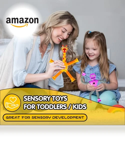 Sensory Travel Robot Toys for Kids, 4Pcs Set — Infant & Early Childhood Playthings, CHESLICR