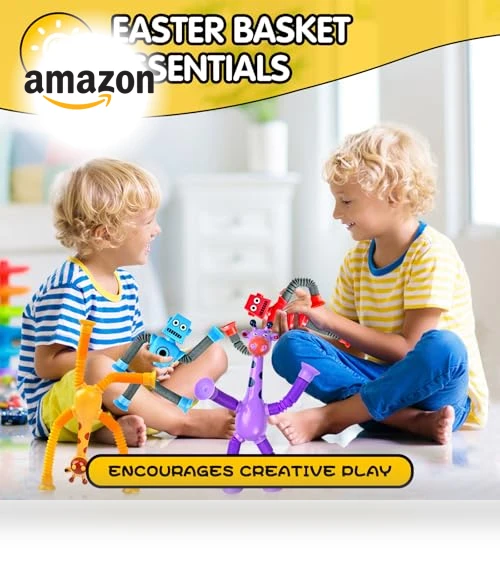 Sensory Travel Robot Toys for Kids, 4Pcs Set — Infant & Early Childhood Playthings, CHESLICR