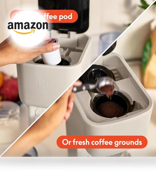Single Serve Coffee Maker, K Cup & Coffee Ground Compatible — Beverage Warmers, BELLA