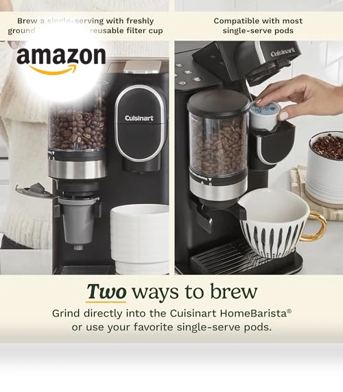 Single Serve Coffee Maker with Integrated Grinder, 48-Ounce Reservoir — Electric Blade Coffee Grinders, Cuisinart