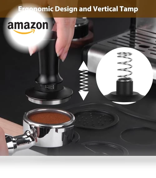 Spring Loaded Espresso Tamper 58mm - Adjustable Depth Coffee Press Tool — Tampers, Attsky