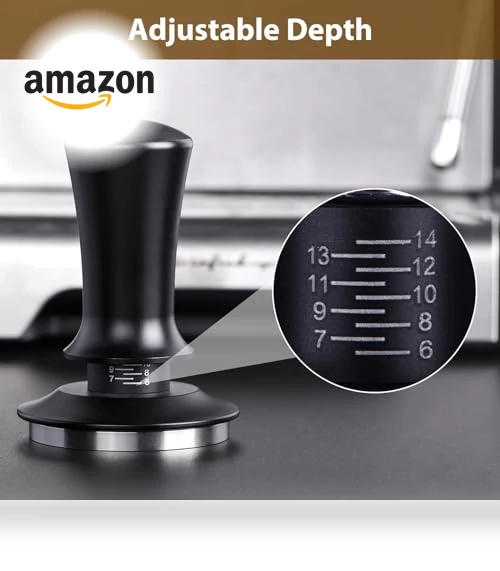 Spring Loaded Espresso Tamper 58mm - Adjustable Depth Coffee Press Tool — Tampers, Attsky