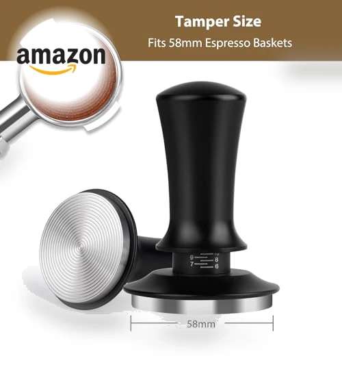 Spring Loaded Espresso Tamper 58mm - Adjustable Depth Coffee Press Tool — Tampers, Attsky
