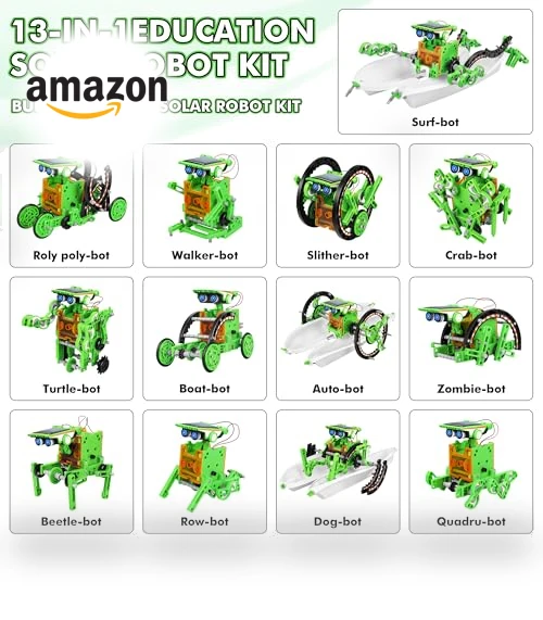 STEM 13-in-1 Education Solar Power Robots Toys for Kids — Solar Power, Bottleboom