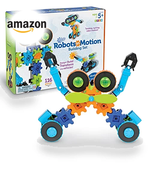 STEM Robots Building Set - 116 Pieces, Ages 5+, Robot Toy — Mechanical Construction Kits, Learning Resources
