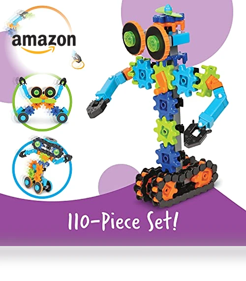 STEM Robots Building Set - 116 Pieces, Ages 5+, Robot Toy — Mechanical Construction Kits, Learning Resources