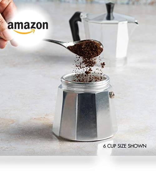 Stovetop Espresso and Coffee Maker, Moka Pot for Italian and Cuban Café Brewing, 6 Espresso Cups — Stovetop Moka Pots, Primula