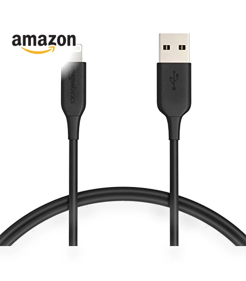 USB-A to Lightning Charger Cable, MFi Certified for Apple Devices — Lightning, Amazon Basics