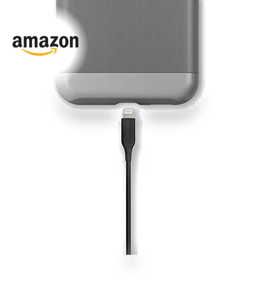 USB-A to Lightning Charger Cable, MFi Certified for Apple Devices — Lightning, Amazon Basics