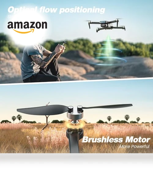 1080P HD Camera Drone with Brushless Motor, Foldable RC Quadcopter — Drones, DEERC