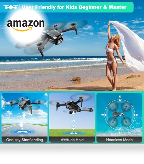 1080P HD FPV Foldable Drone with Camera for Kids and Adults — Drones, Dazlen