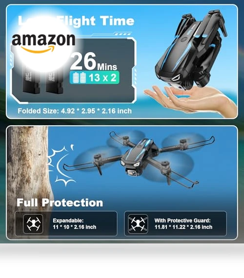 1080P HD FPV Foldable Drone with Camera for Kids and Adults — Drones, Dazlen