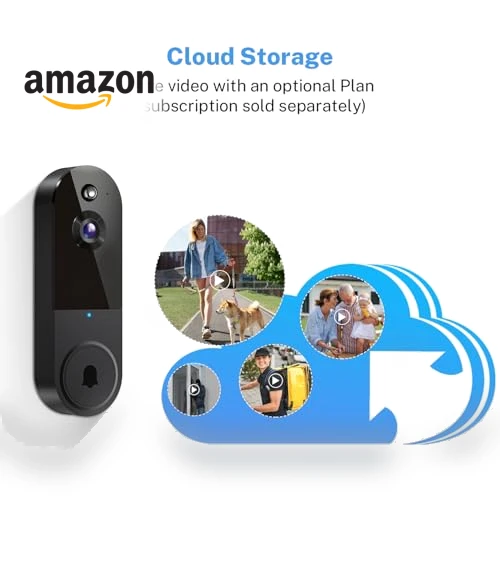 1080P Wireless Video Doorbell Camera with Chime Ringer, Night Vision, Cloud Storage — Smart Home Security, Botmelt